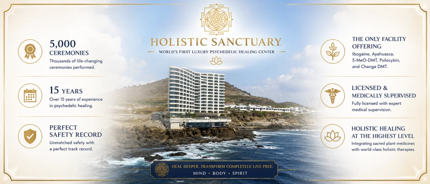 Holistic Sanctuary luxury psychedelic retreat — Ibogaine, Ayahuasca, 5-MeO-DMT, Psilocybin, and Changa DMT ceremonies, Mexico