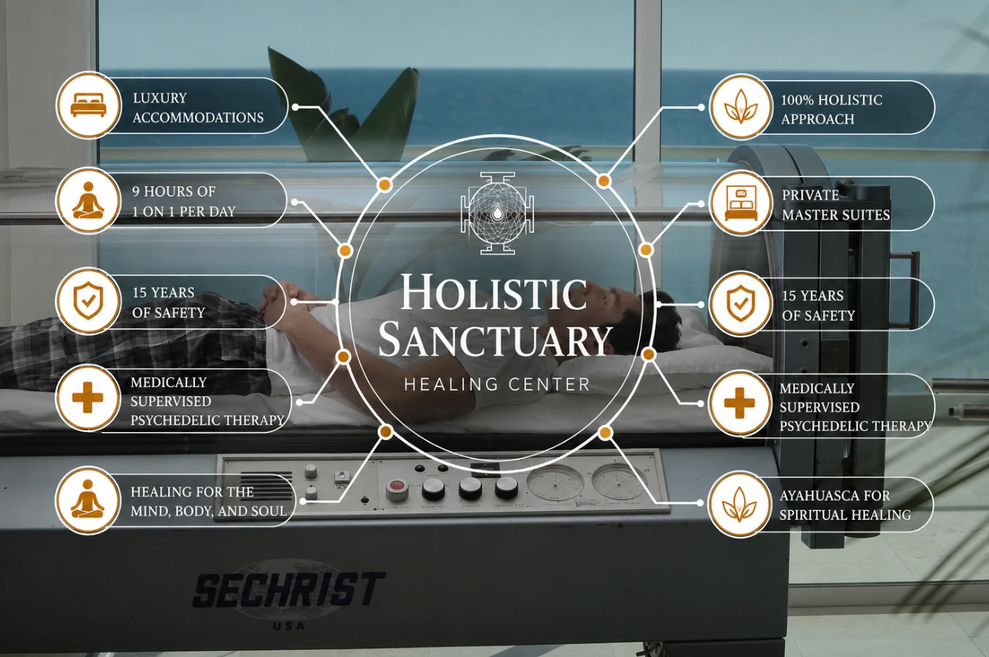 Luxury mental health treatment center Florida — — hyperbaric oxygen therapy at Holistic Sanctuary