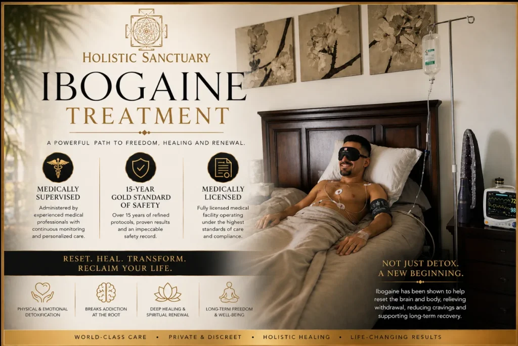 ibogaine treatment at Holistic Sanctuary — medically supervised session with continuous EKG and vital-sign monitoring in a licensed facility