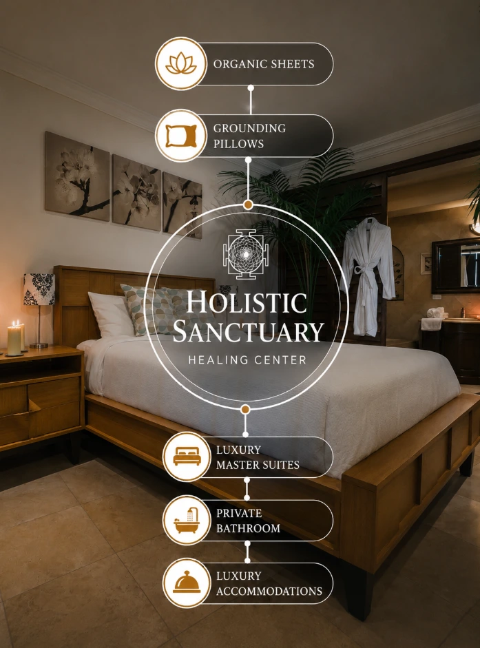 Luxury mental health treatment center Texas — — private master suite at Holistic Sanctuary